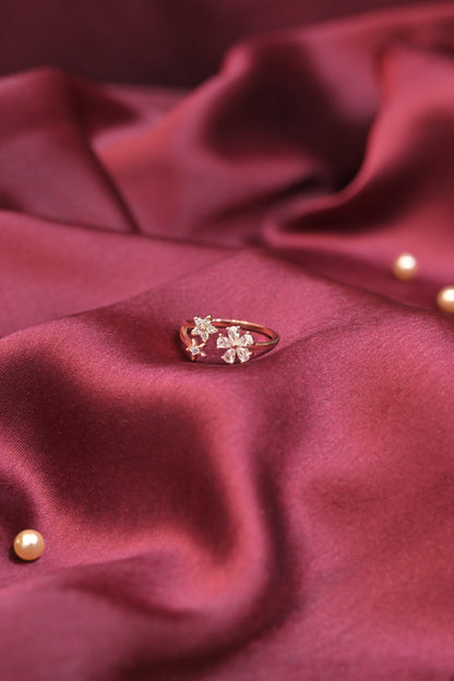 Floral Blossom Rose Gold Ring