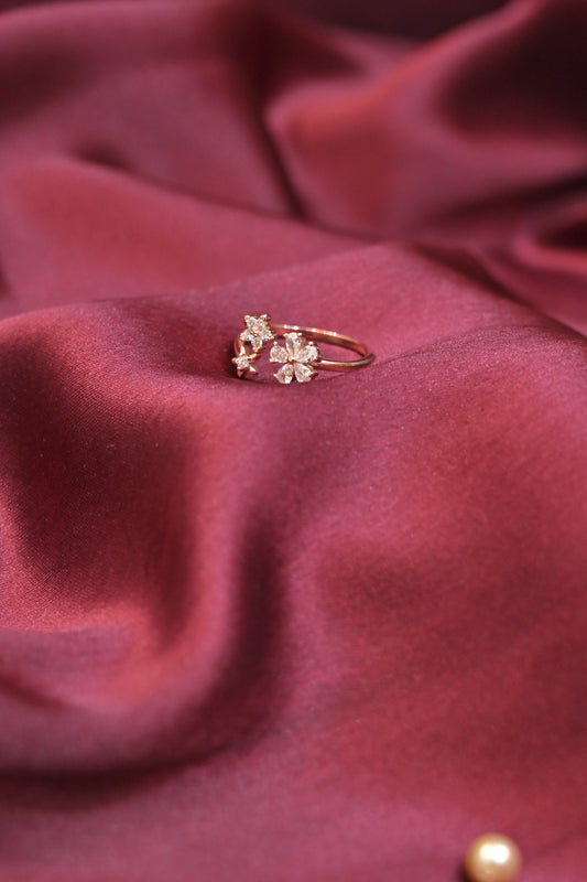 Floral Blossom Rose Gold Ring