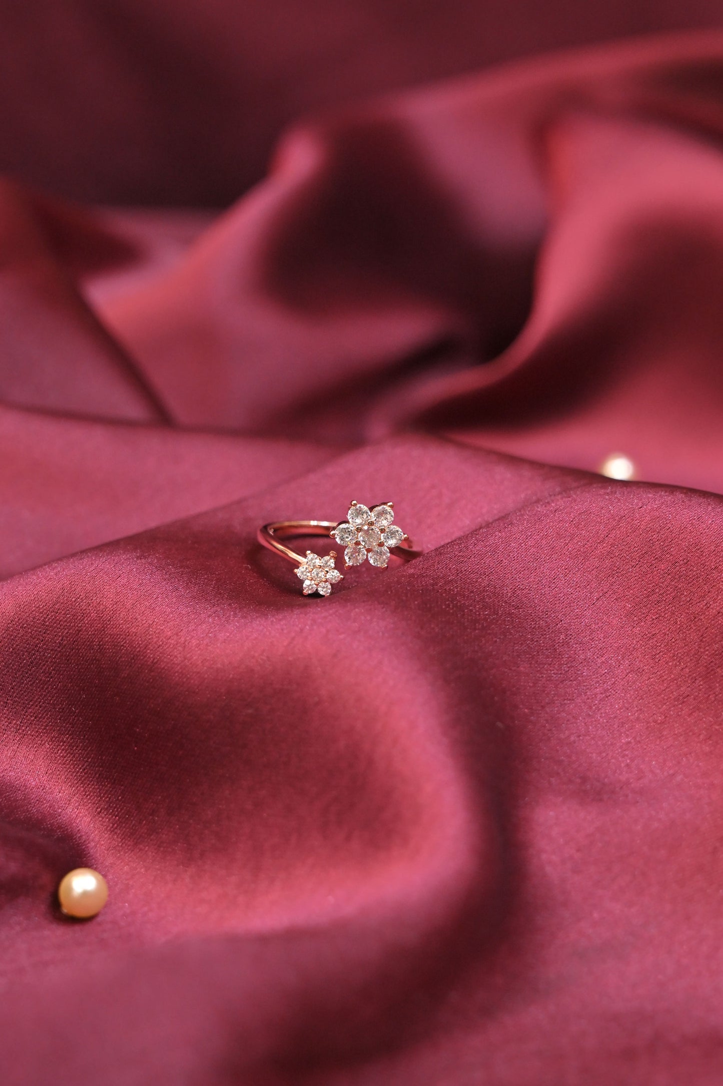 floral bloom open ring