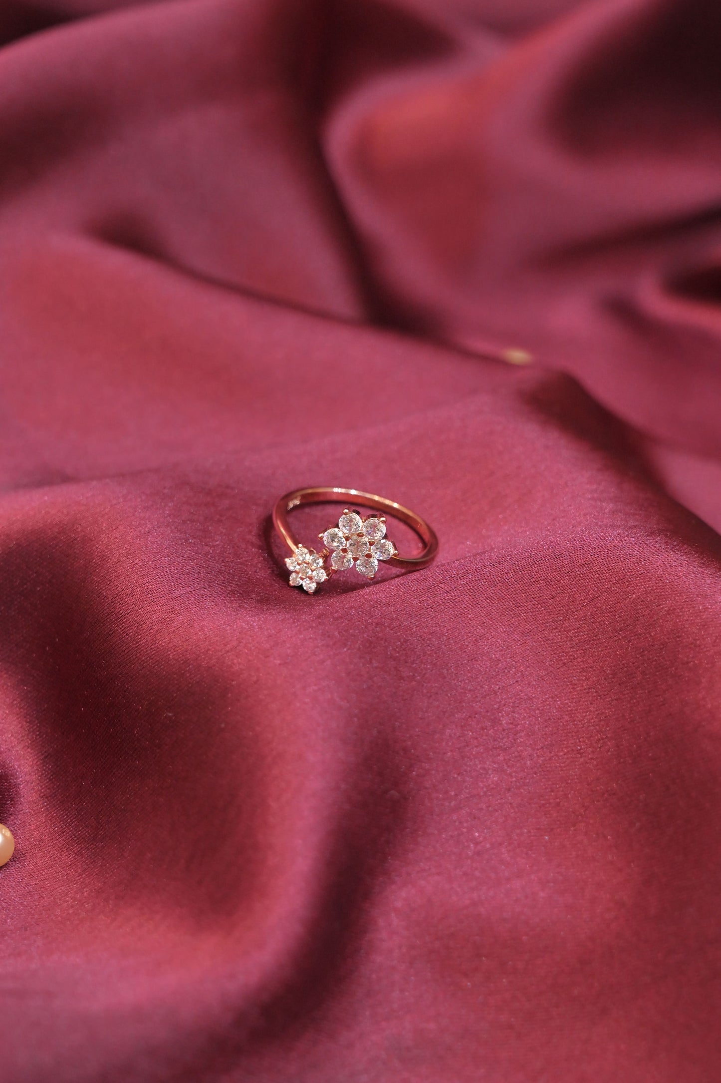 floral bloom open ring