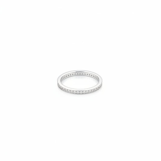 925 Silver CZ Eternity Ring – Size 6