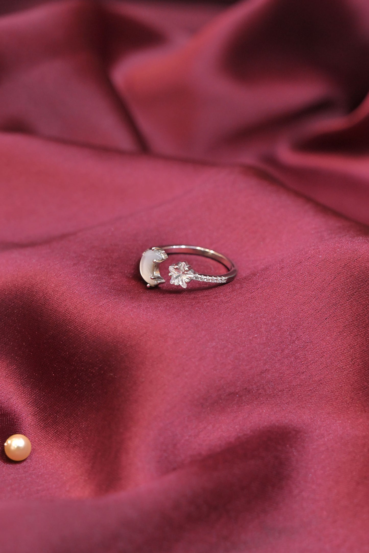 celestial moon and star ring