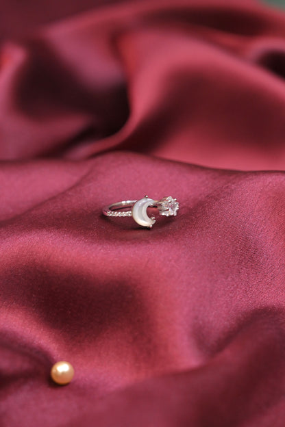 Celestial Moon and Star Ring