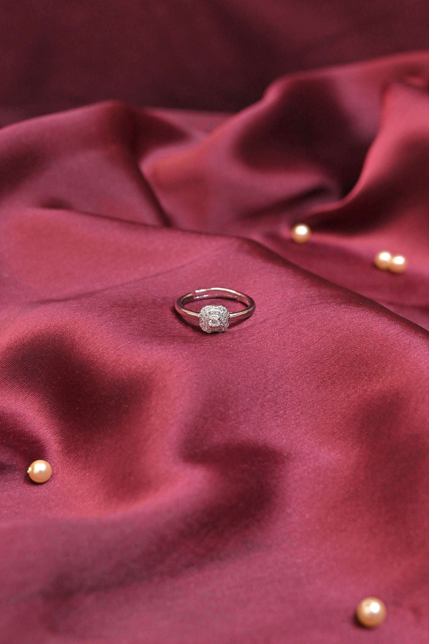radiant cluster silver ring