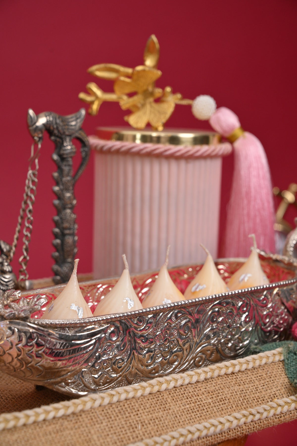 premium german silver diwali pooja gift hamper with ganesha