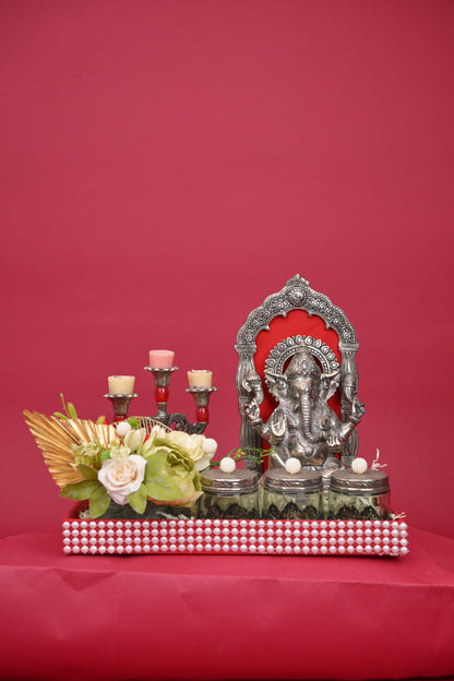 Ganesh Pooja Decor Hamper with Decorative Tray