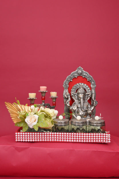 Ganesh Pooja Decor Hamper with Decorative Tray