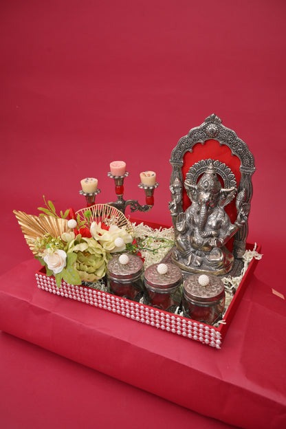 Ganesh Pooja Decor Hamper with Decorative Tray