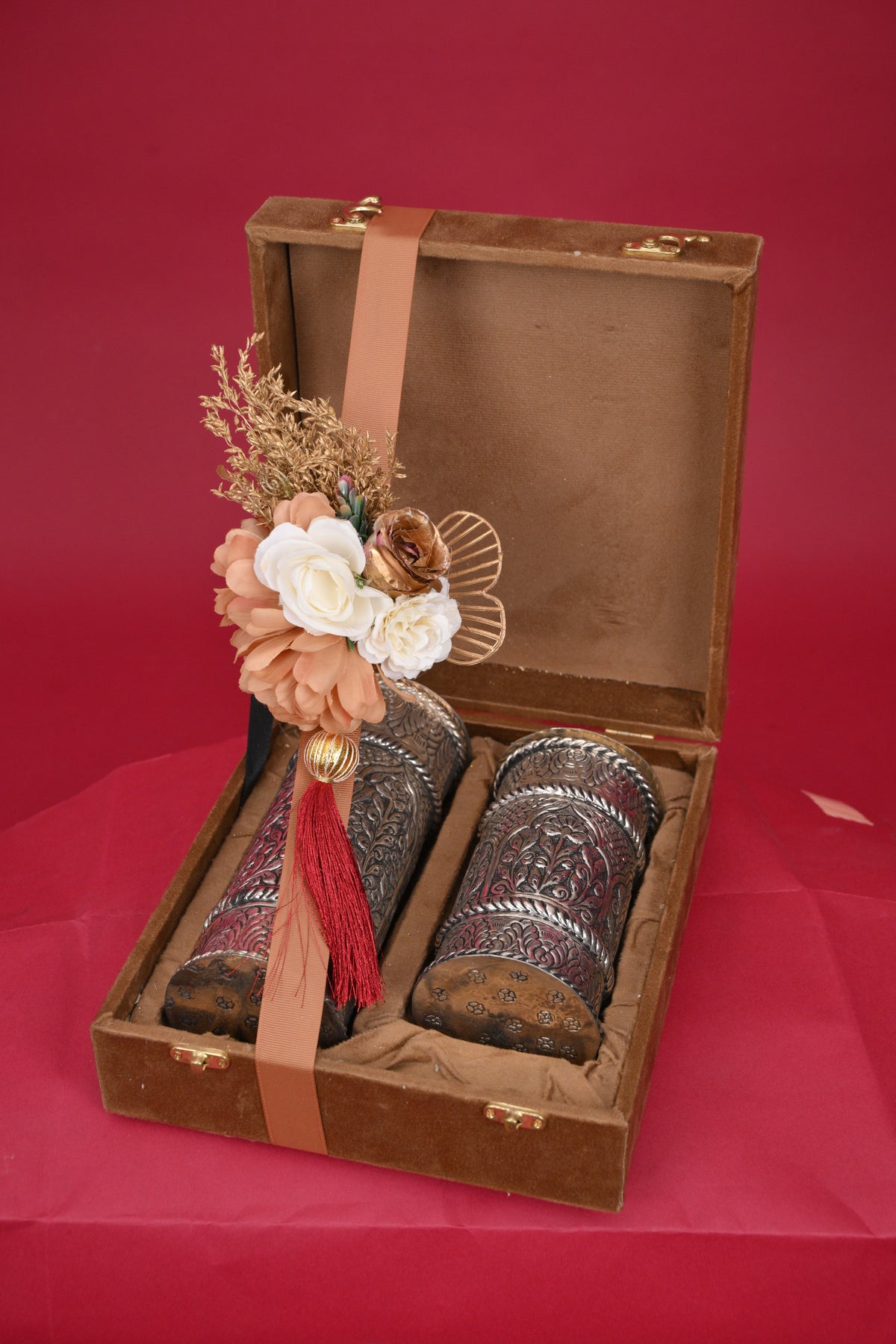 german silver decorative bottle set with gift box