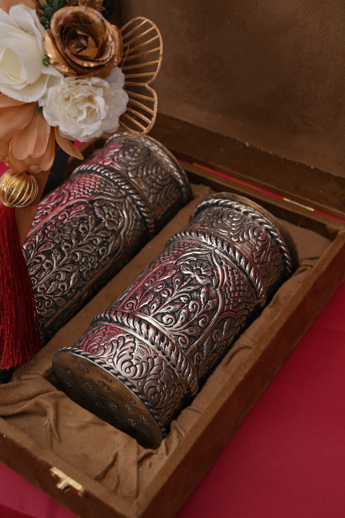 german silver decorative bottle set with gift box