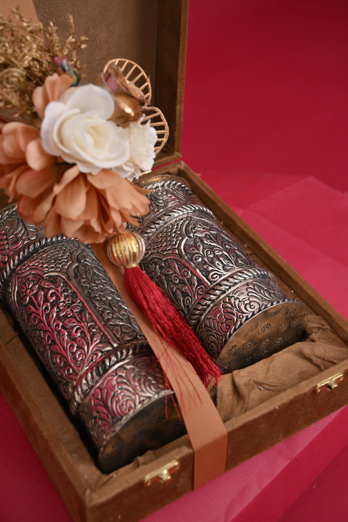 german silver decorative bottle set with gift box