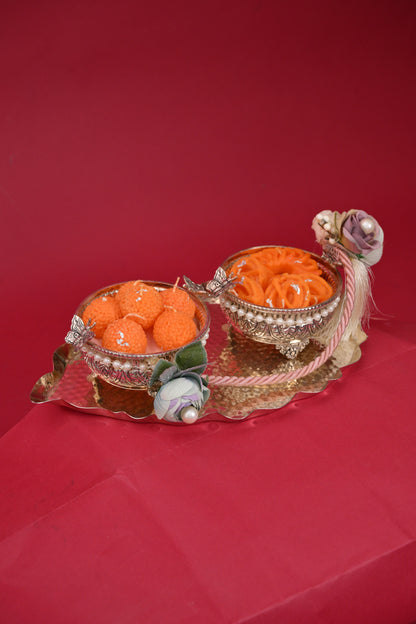 Decorative Sweet Bowls with Festive Serving Tray