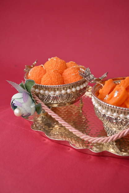 Decorative Sweet Bowls with Festive Serving Tray