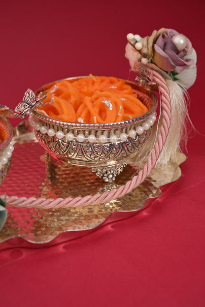 Decorative Sweet Bowls with Festive Serving Tray