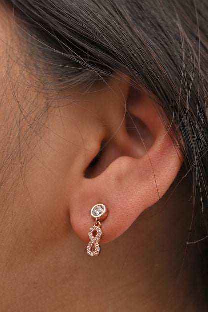 925 Silver Infinity Drop Stud Earrings