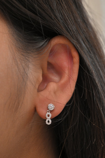 925 Silver Infinity Drop Stud Earrings