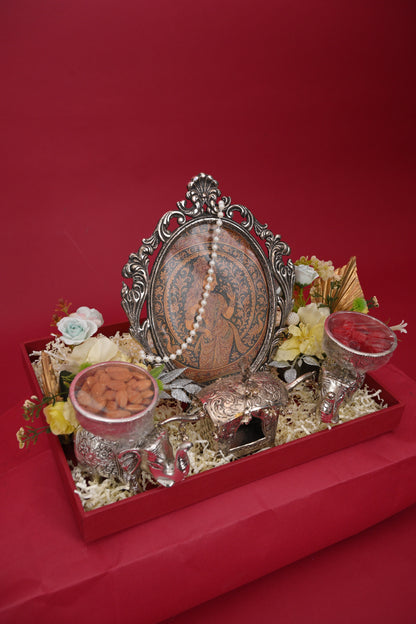 Decorative Dry Fruit Gift Tray with Elephant Bowls