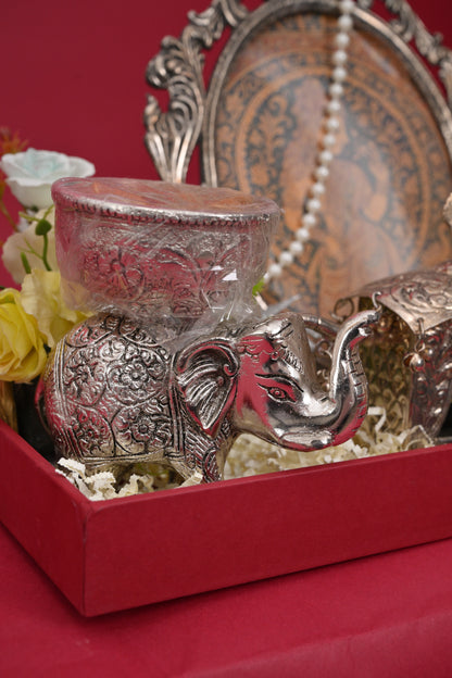 Decorative Dry Fruit Gift Tray with Elephant Bowls