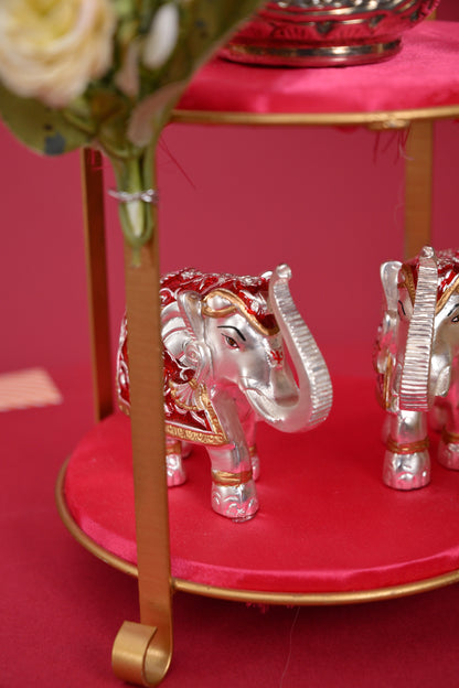 Two-Tier Decorative Pooja Stand with Ganesha & Diyas