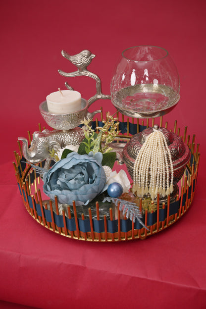 Decorative Elephant Gift Tray with Candle Holder