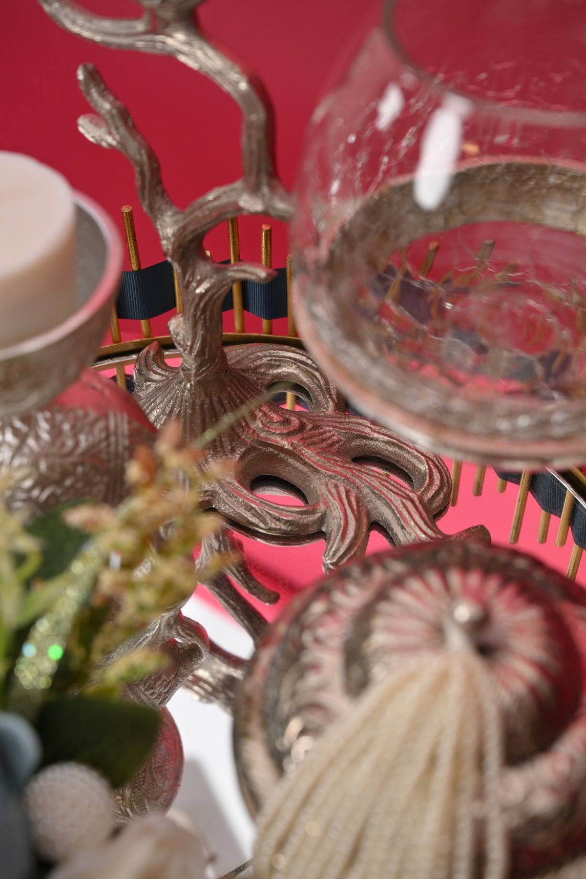 decorative elephant gift tray with candle holder