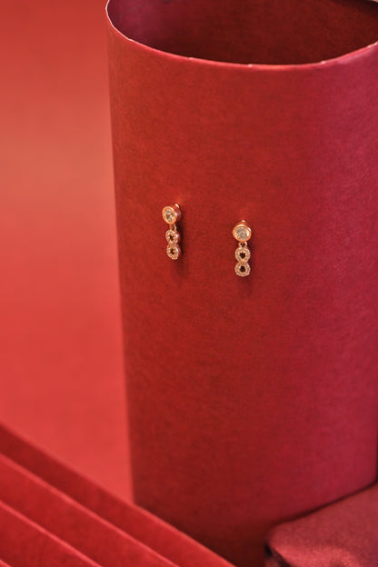 925 Silver Infinity Drop Stud Earrings