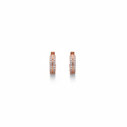Double Row CZ Hoop Earrings