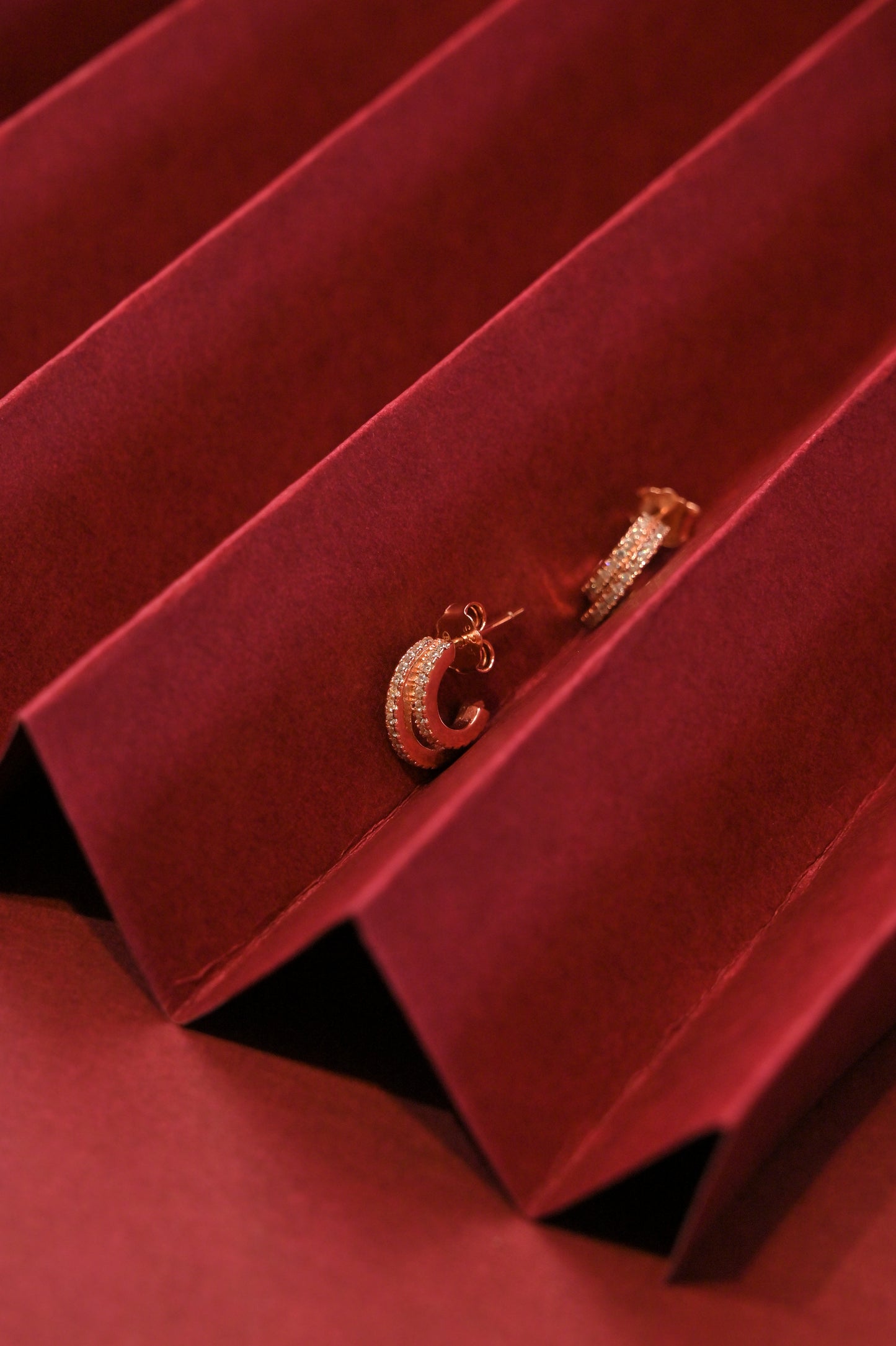 double row cz hoop earrings
