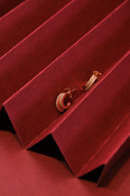 Double Row CZ Hoop Earrings