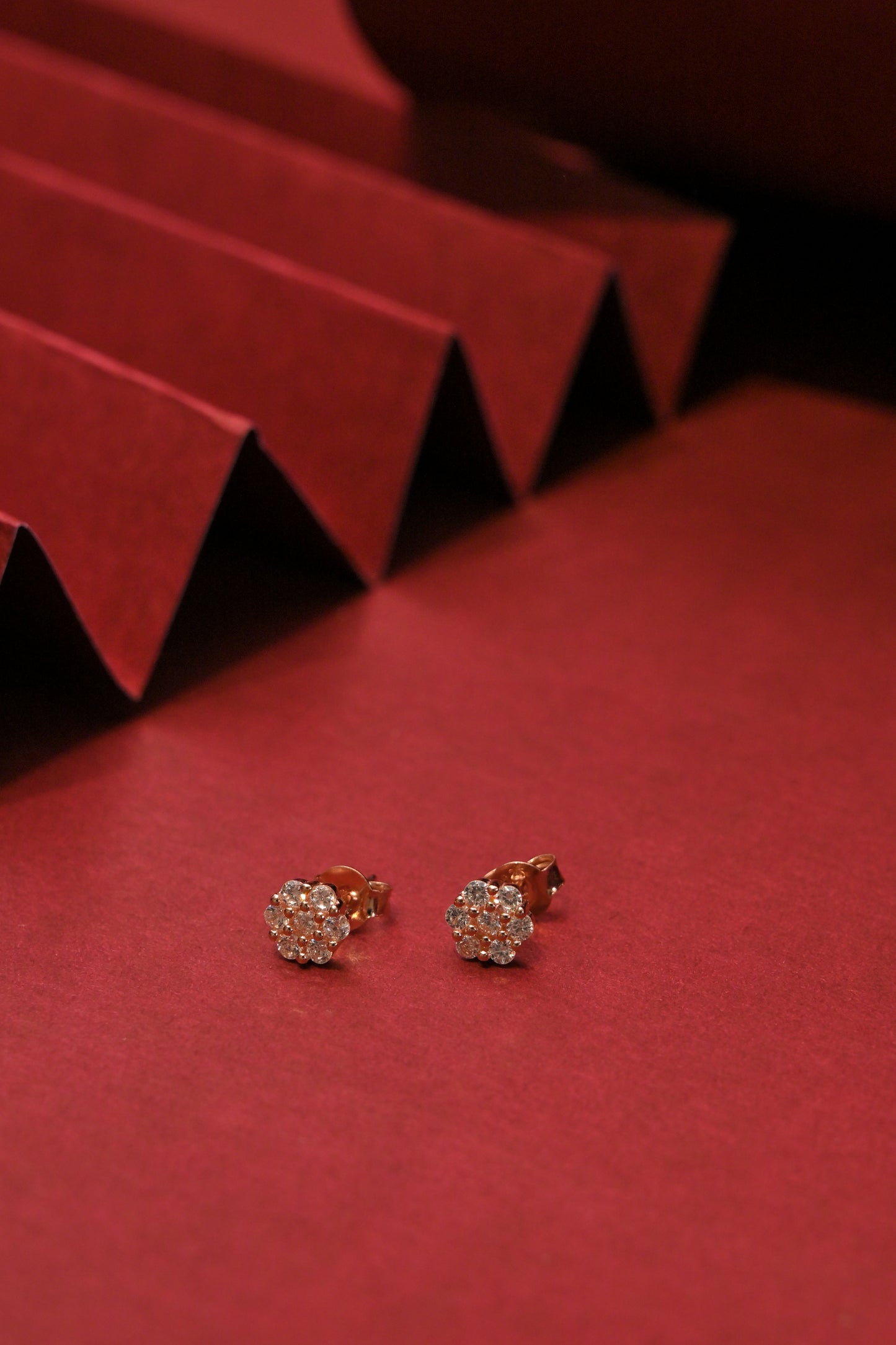 floral cz stud earrings