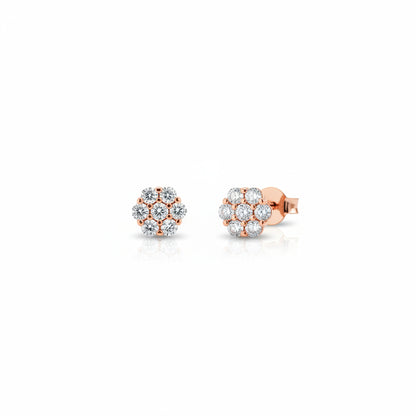 Floral CZ Stud Earrings