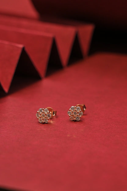 Floral CZ Stud Earrings