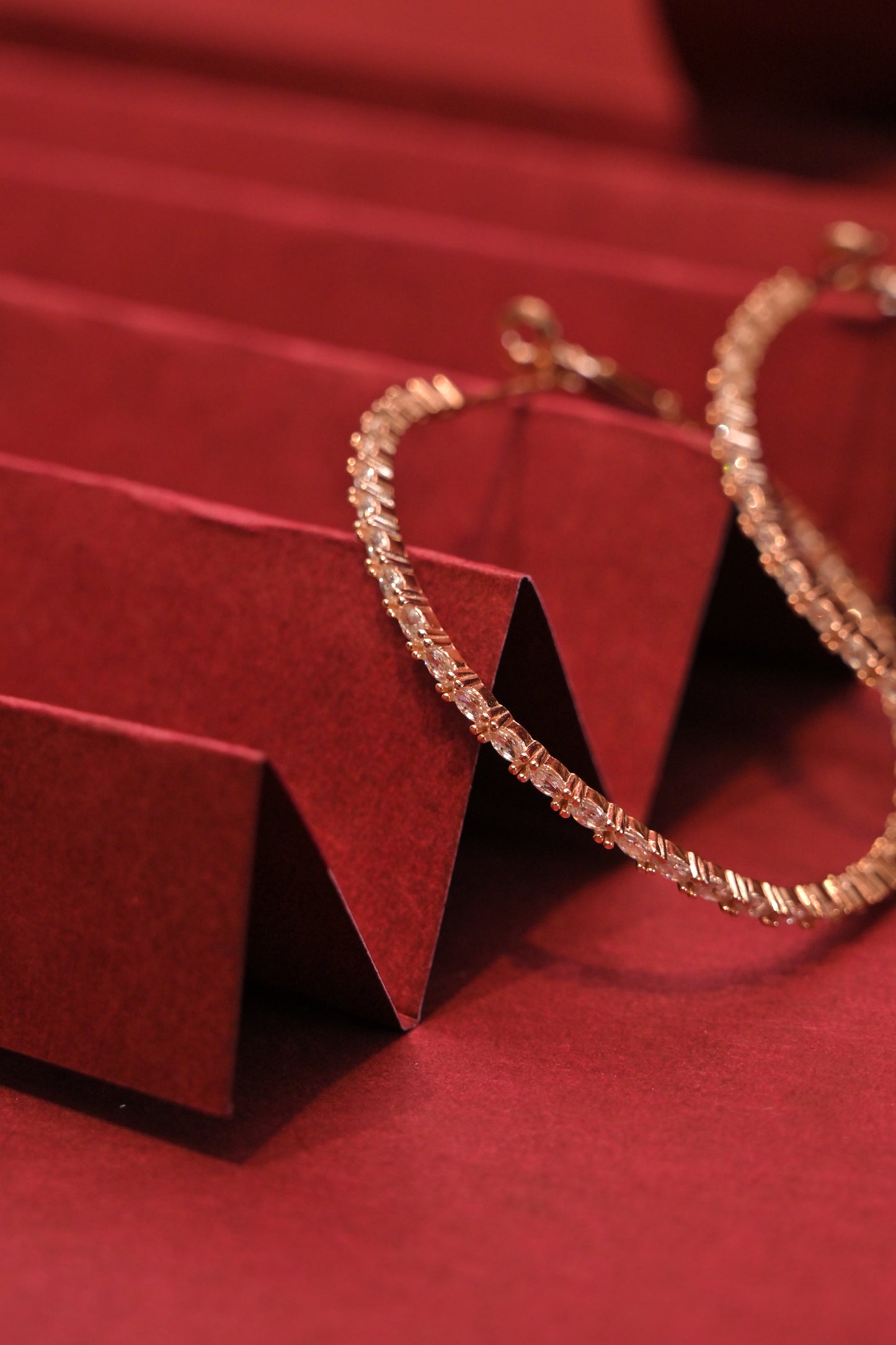 baguette cz hoop earrings