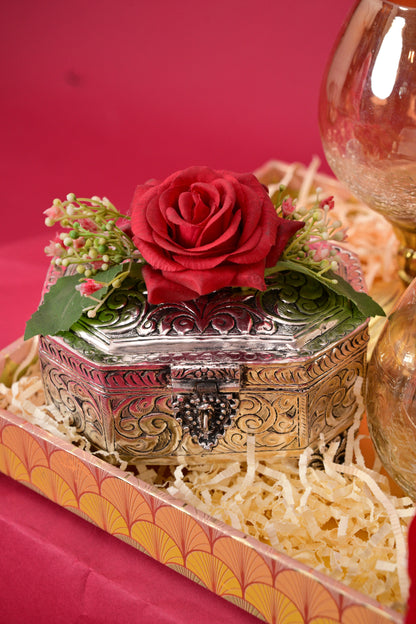 Wedding Gift Tray with Decorative Frame & Glasses