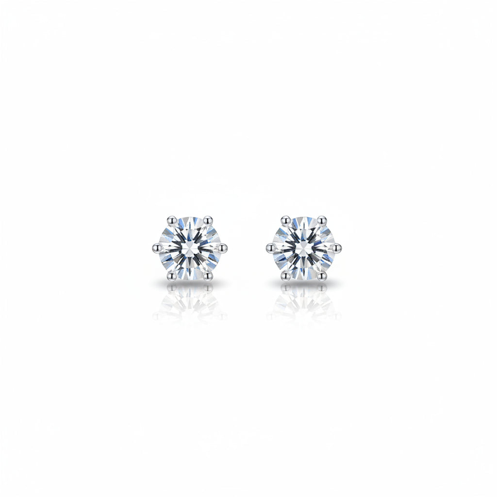 925 silver solitaire stud earrings