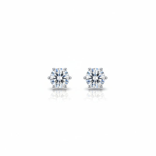 925 Silver Solitaire Stud Earrings