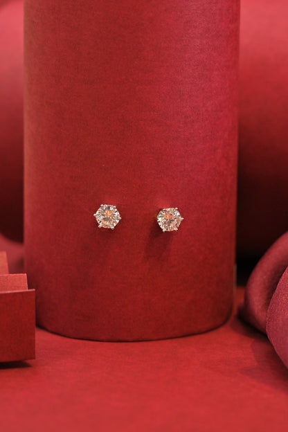 925 Silver Solitaire Stud Earrings