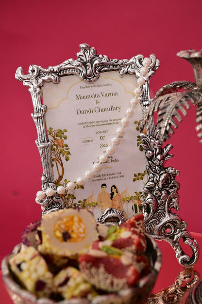 Wedding Gift Tray with Frame & Decorative Candle Holders