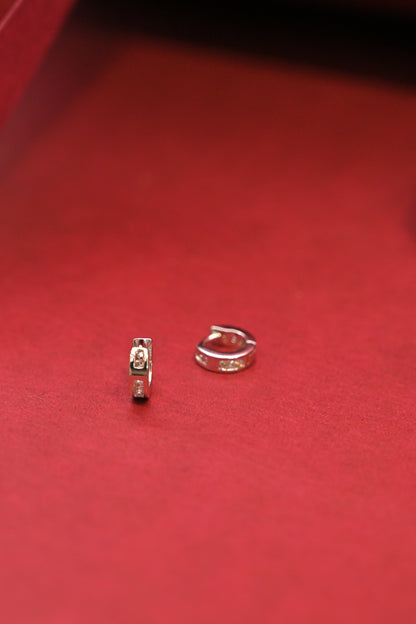 925 Silver CZ Mini Hoop Earrings