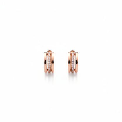 925 Silver Double Row Huggie Hoop Earrings