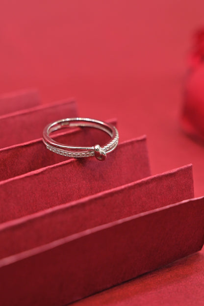 925 Silver Crystal Knot Ring