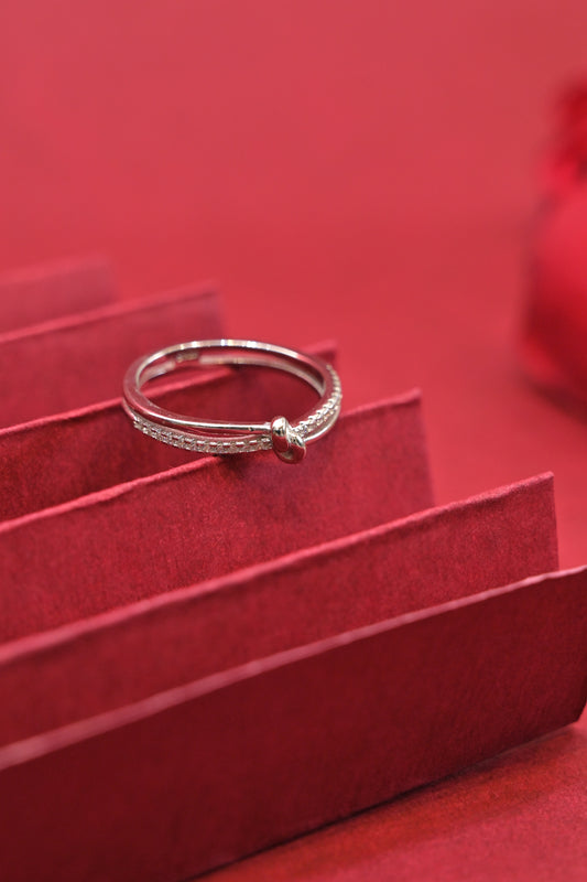 925 Silver Crystal Knot Ring