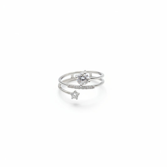 925 Silver Solitaire Twist Ring