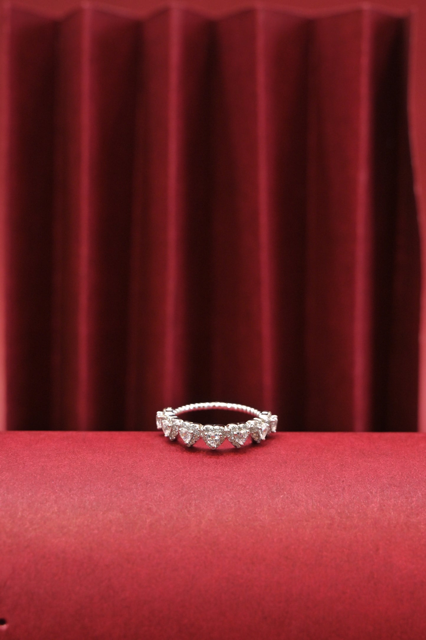 925 silver heart halo ring