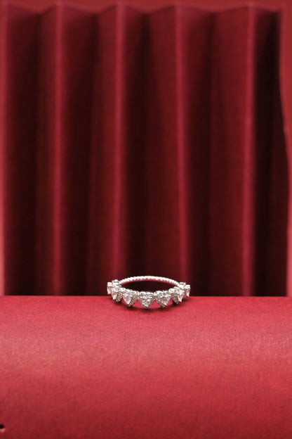 925 Silver Heart Halo Ring