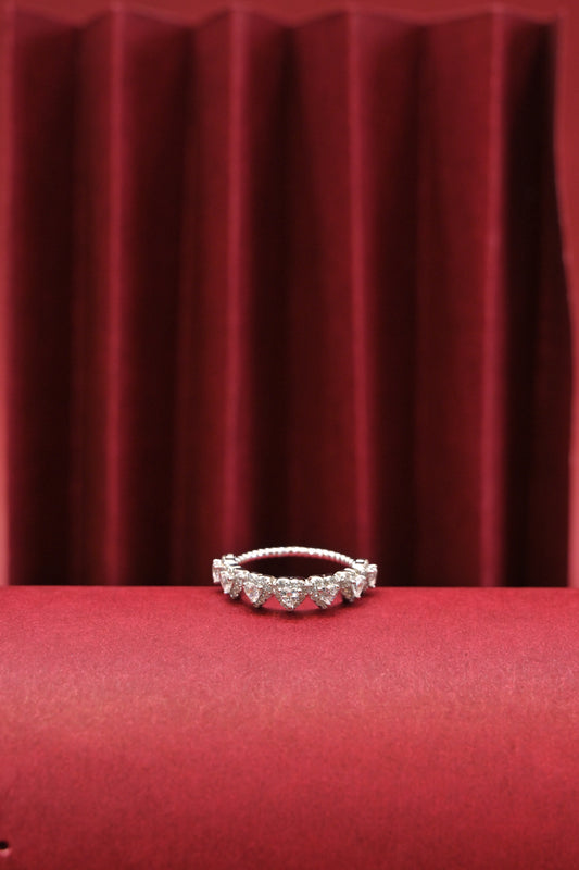 925 Silver Heart Halo Ring