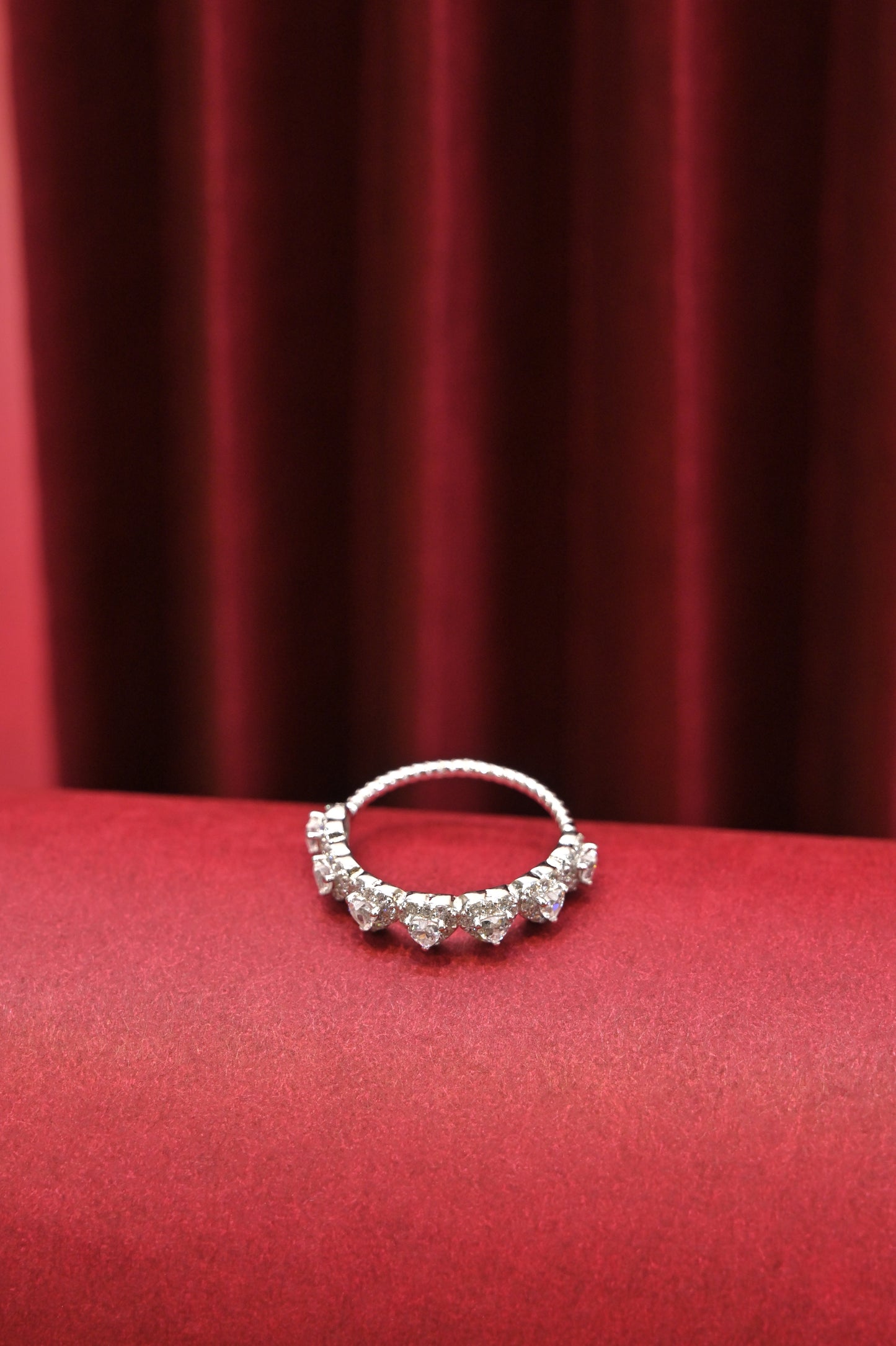 925 silver heart halo ring