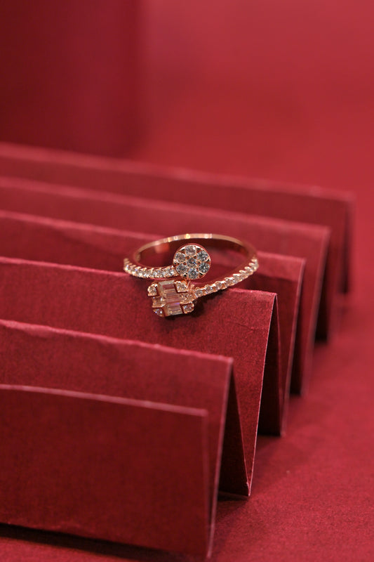 Elegant Baguette Rose Gold Ring