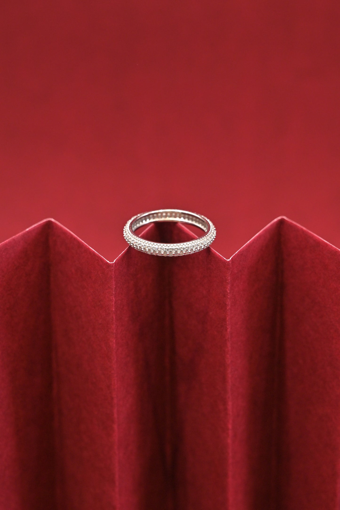 925 silver triple row cz eternity ring – size 5