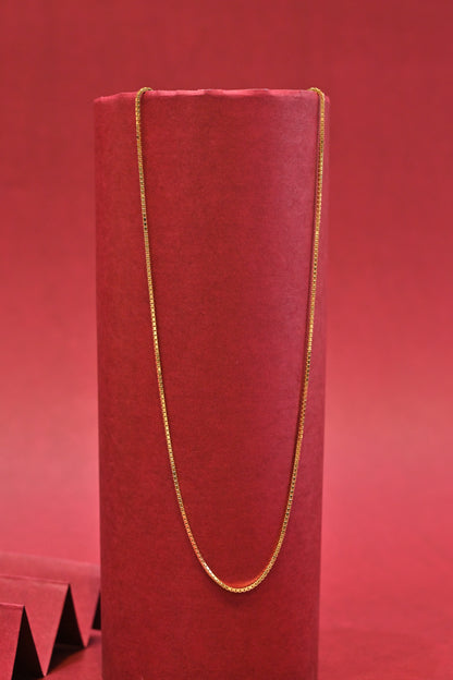 Gold Finish Silver Box Chain